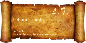Lohner Tünde névjegykártya