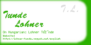 tunde lohner business card